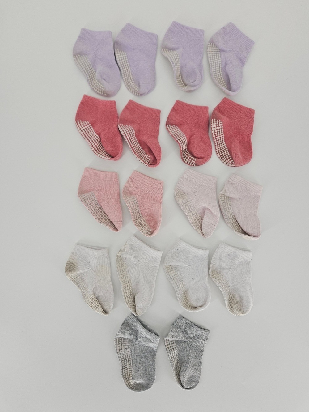 5/$25 Toddler Girls Non Slip Grip Ankle Socks Low Cut 9 Pairs